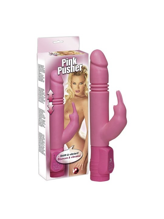 VIBRATORE CON STIMOLATORE CLITORIDEO \"PINK PUSHER\"