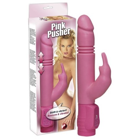 VIBRATORE CON STIMOLATORE CLITORIDEO \PINK PUSHER\