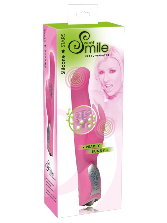 VIBRATORE E STIMOLATORE CLITORIDEO "BUNNY PEARL" ROSA