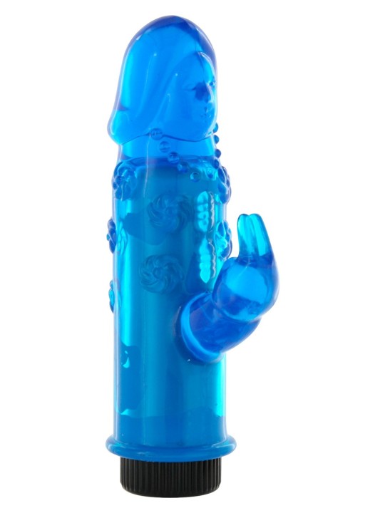 MINI VIBRATORE RABBIT CON RILIEVI STIMOLANTI BLU