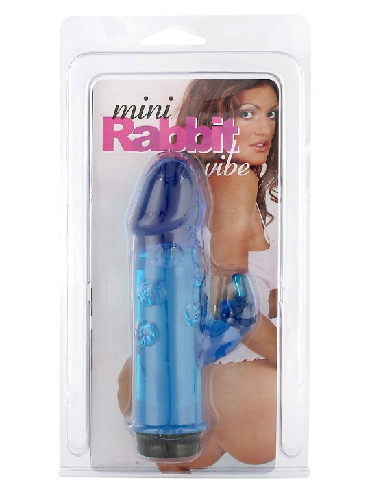 MINI VIBRATORE RABBIT CON RILIEVI STIMOLANTI BLU