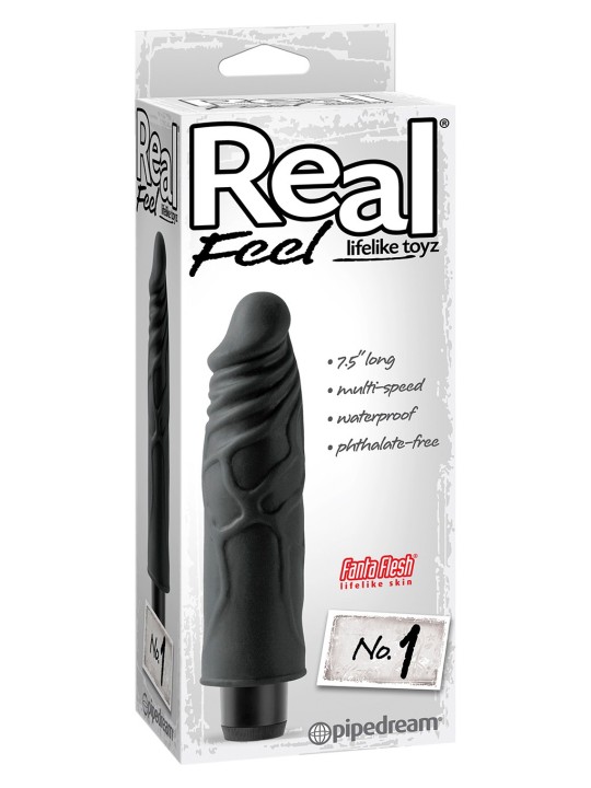 VIBRATORE REALISTICO \"REAL FEEL 1\" NERO - 20 CM