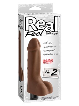 VIBRATORE REALISTICO "REAL FEEL LIFELIKE 2" BROWN - 20 CM