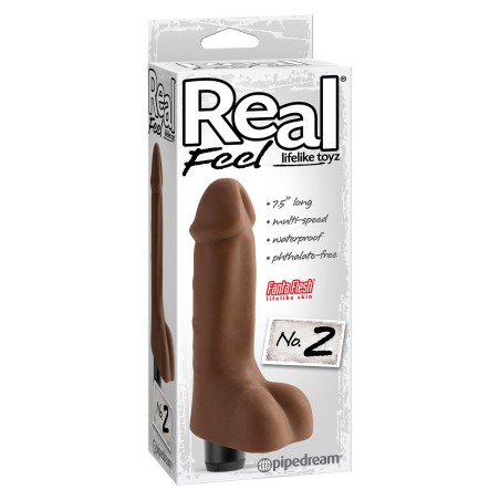 VIBRATORE REALISTICO REAL FEEL LIFELIKE 2 BROWN - 20 CM