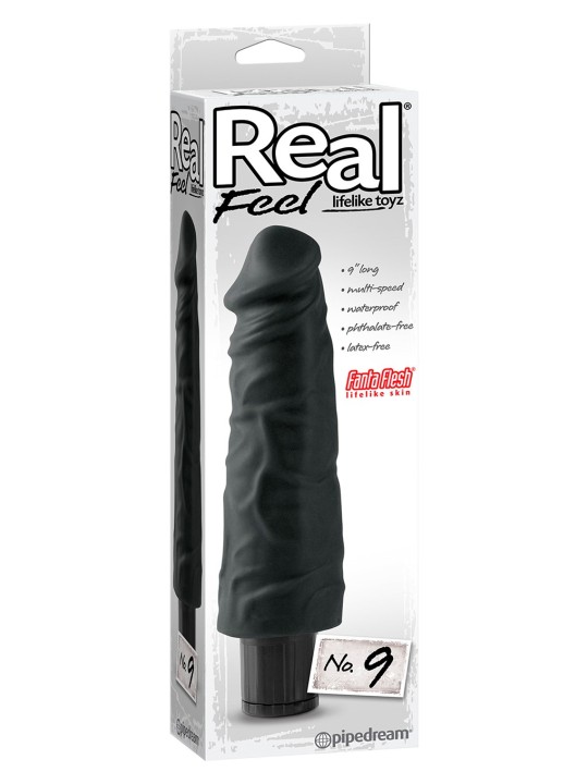 VIBRATORE REALISTICO \"REAL FEEL LIFELIKE 9\" NERO - 23 CM