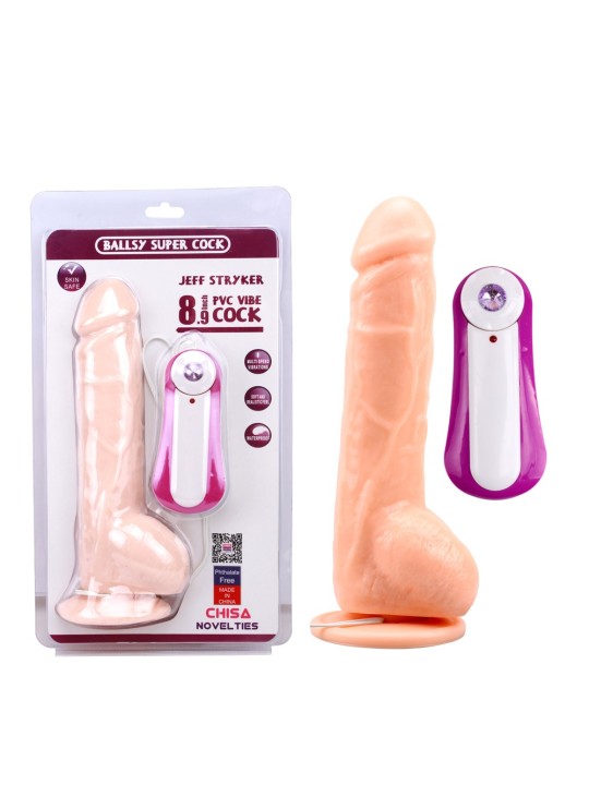 VIBRATORE REALISTICO CON VENTOSA \"JEFF STRYKER\" CARNE - 25.5 CM