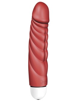 VIBRATORE REALISTICO CON RILIEVI AD ONDA \MR. PERFECT\ ROSSO - 18 CM