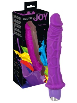 VIBRATORE REALISTICO CON GLANDE PRONUNCIATO COLORFUL JOY VIOLA - 26 CM