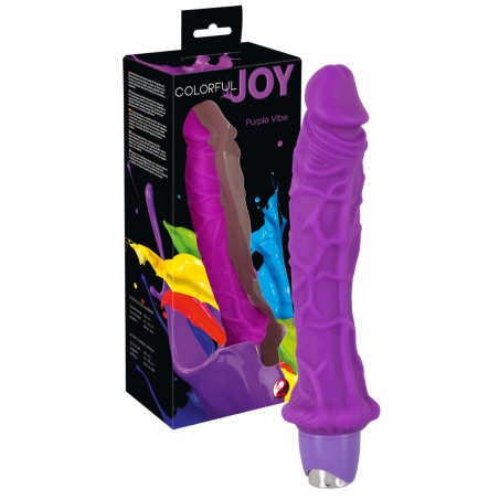 VIBRATORE REALISTICO CON GLANDE PRONUNCIATO COLORFUL JOY VIOLA - 26 CM