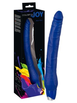 VIBRATORE REALISTICO MAXI IN SILICONE "COLORFUL JOY" BLU - 31 CM