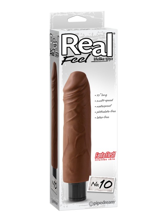 VIBRATORE REALISTICO \"REAL FEEL LIFELIKE 10\" BROWN - 25 CM