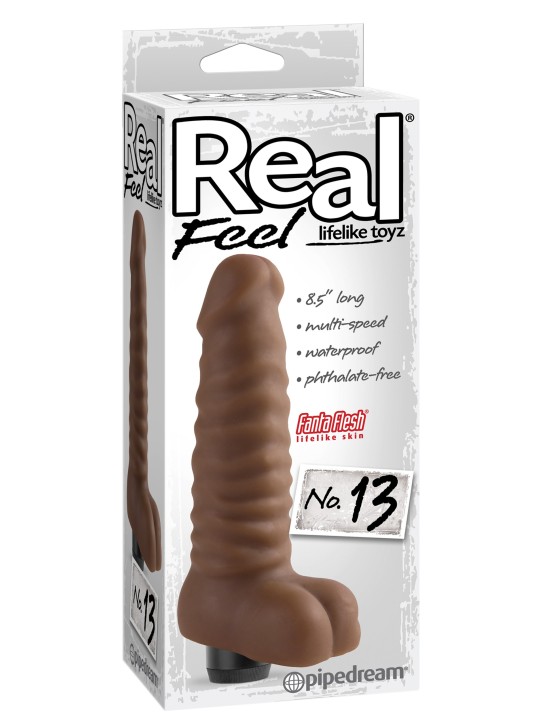 VIBRATORE REALISTICO \"REAL FEEL LIFELIKE 13\" BROWN - 21.6 CM