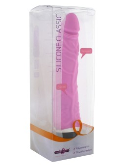 VIBRATORE REALISTICO IN SILICONE "CLASSIC SLIM" ROSA - 21 CM