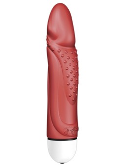 VIBRATORE CON RILIEVI STIMOLANTI \KING ROCKY COMFORT\ ROSSO - 18 CM