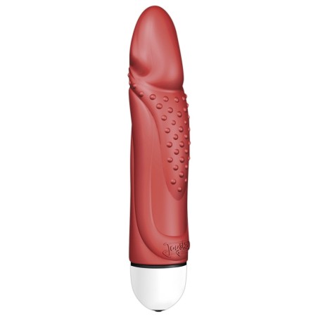 VIBRATORE CON RILIEVI STIMOLANTI \KING ROCKY COMFORT\ ROSSO - 18 CM