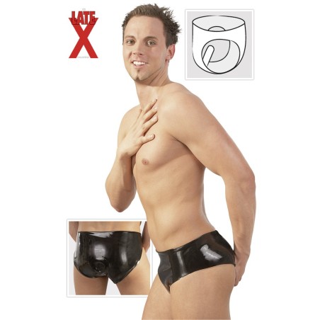 SLIP UOMO IN LATEX NERO CON FALLO INTERNO