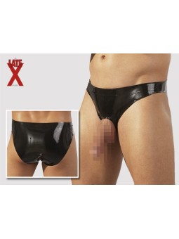 SLIP UOMO IN LATEX NERO CON APERTURA