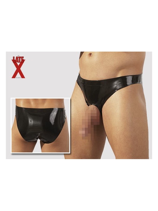 SLIP UOMO IN LATEX NERO CON APERTURA