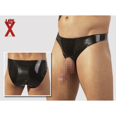 SLIP UOMO IN LATEX NERO CON APERTURA