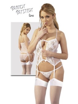 CORSETTO TRASPARENTE CON SLIP BIANCO - TAGLIA UNICA