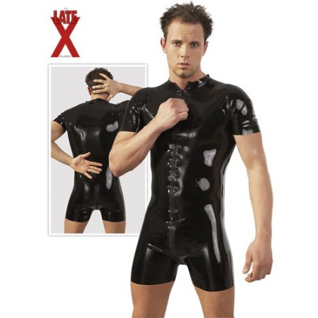 TUTA UOMO IN LATEX CON MANICHE E PANTALONI CORTI