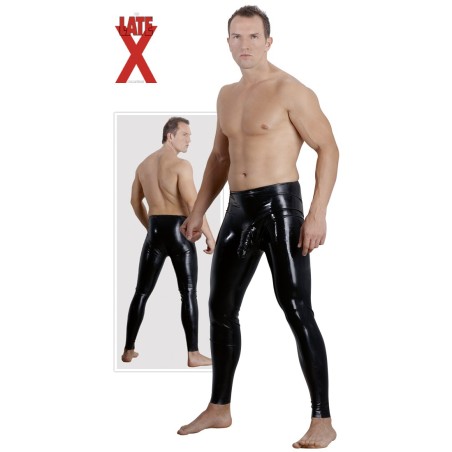 PANTALONI IN LATEX NERO CON GUAINA FALLICA