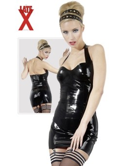 MINI ABITO IN LATEX NERO CON CHIUSURA ZIP