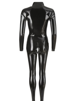 CATSUIT TUTA IN LATTICE CON CERNIERE "RUBBER"