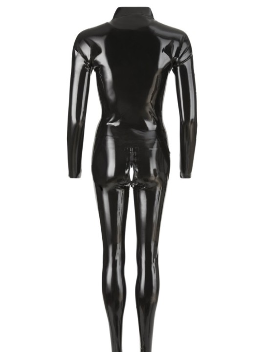 CATSUIT TUTA IN LATTICE CON CERNIERE "RUBBER"