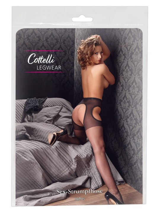 COLLANT SEXY APERTI "COTTELLI LEGWEAR" - COLORE NERO