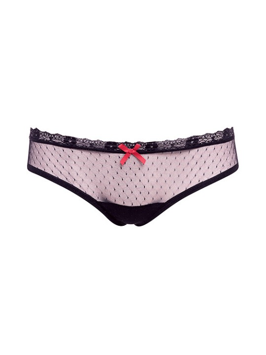 TANGA BARELY BARE " PEEK A BOO BUTT" - COLORE NERO - TAGLIA UNICA