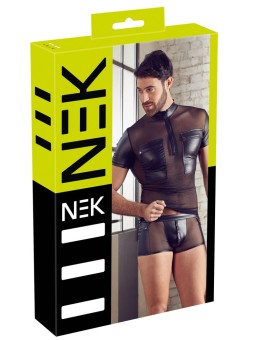 T-SHIRT UOMO STRETCHY DESIGN NET "NEK" COLORE NERO