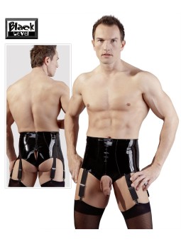 BOXER UOMO VITA ALTA IN LATEX CON APERTURA E REGGICALZE