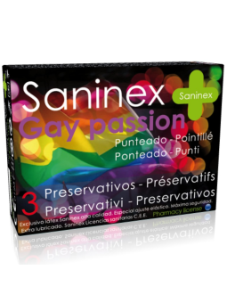 PROFILATTICI SANINEX "GAY PASSION" DOTTED 3 PEZZI