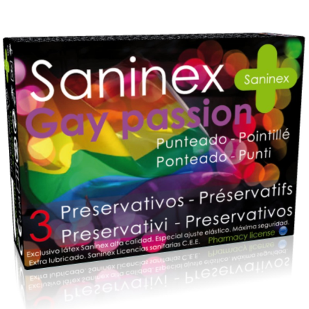 PROFILATTICI SANINEX GAY PASSION DOTTED 3 PEZZI