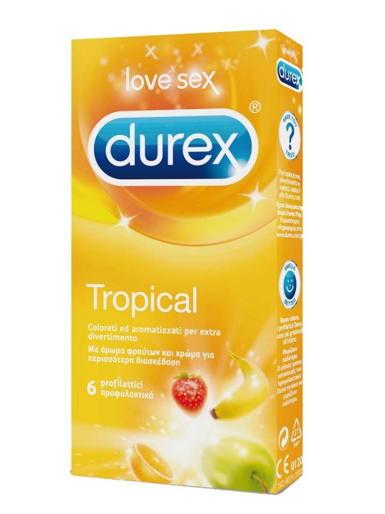 PROFILATTICI COLORATI ED AROMATIZZATI DUREX "TROPICAL" - 6 PEZZI