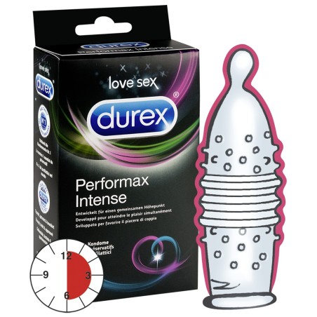 PROFILATTICI RITARDANTI CON RILIEVI DUREX PERFORMANCE INTENSE - 10 PEZZI