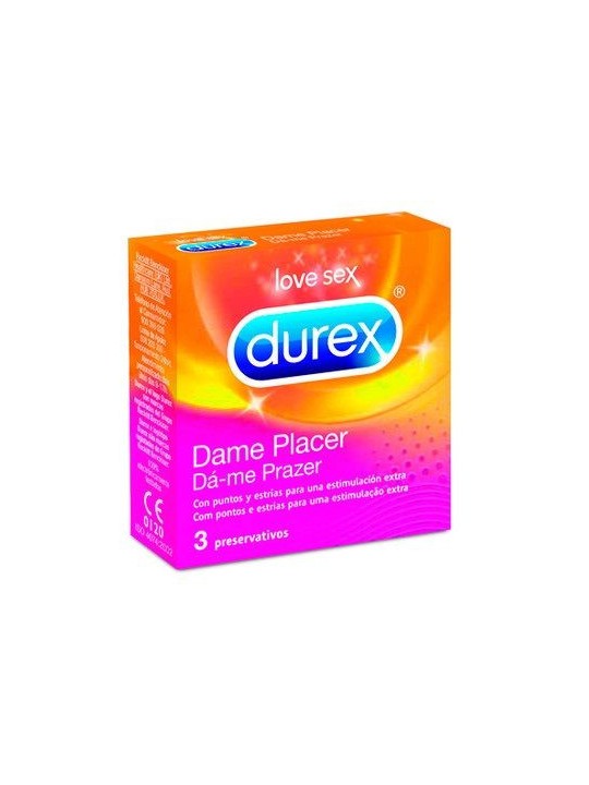 PROFILATTICI STIMOLANTI DUREX "DAME PLACER" DOTTED - 3 PEZZI