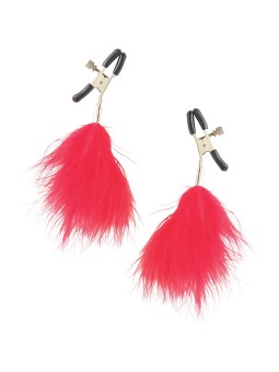 PINZE PER CAPEZZOLI CON PIUME ROSSE FETISH FANTASY "NIPPLE CLAMPS"