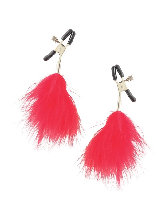 PINZE PER CAPEZZOLI CON PIUME ROSSE FETISH FANTASY "NIPPLE CLAMPS"