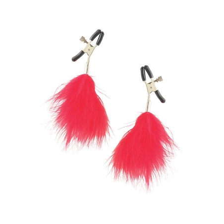 PINZE PER CAPEZZOLI CON PIUME ROSSE FETISH FANTASY NIPPLE CLAMPS