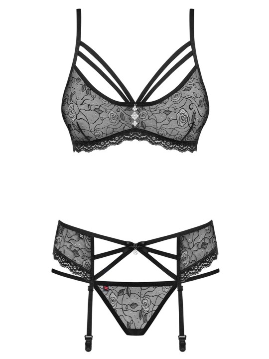 SET - Reggiseno, reggicalze e perizoma