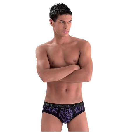 SLIP MOTIVO ZEBRA EROS VENEZIANI NEROVIOLA