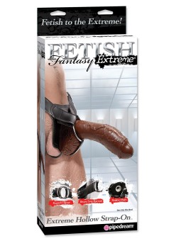 FALLO STRAP-ON FETISH FANTASY "HOLLOW EXTREME" BROWN - 25.5 CM