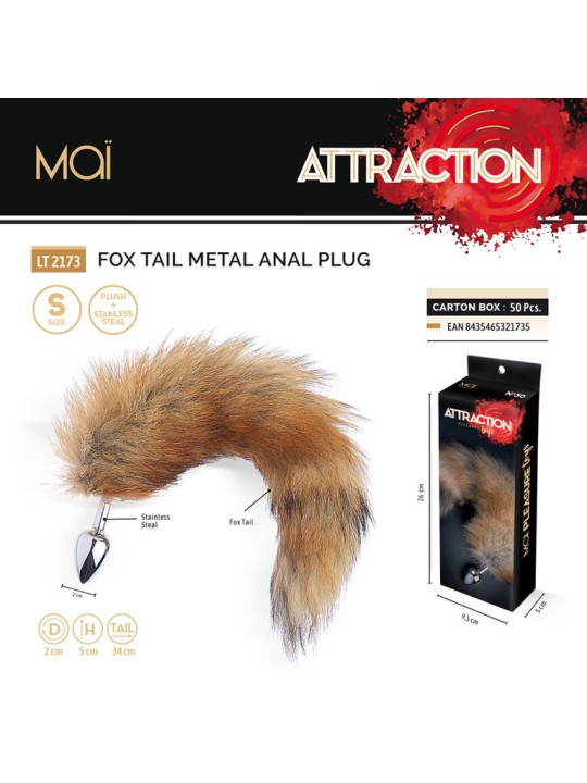 PLUG ANALE CON CODA ver.1 "ATTRACTION TOYS" N.50 - ARGENTO