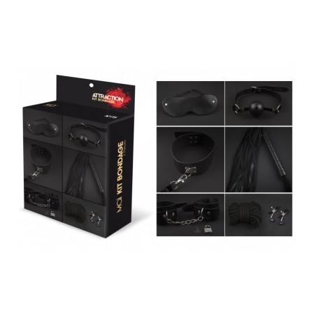 KIT BDSM 7 PEZZI ATTRACTION TOYS COLORE NERO