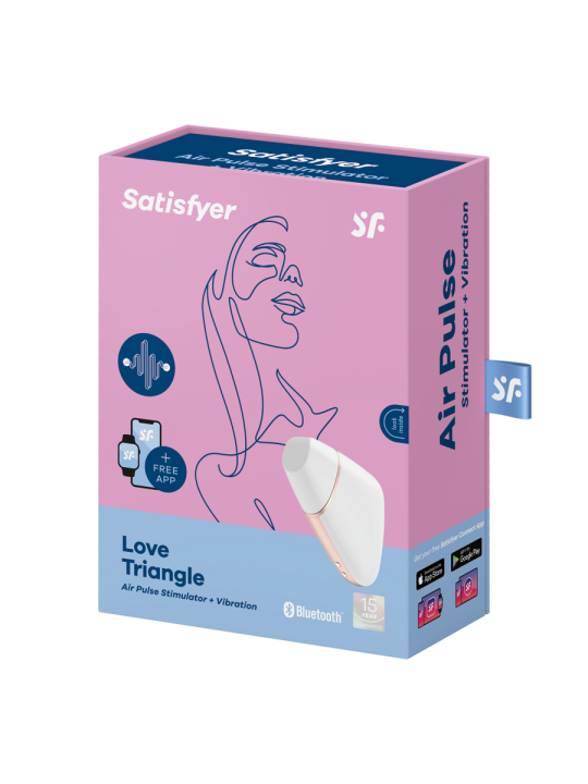 STIMOLATORE CLITORIDE - SATISFYER CONNECT - LOVE TRIANGLE - WHITE / GOLD